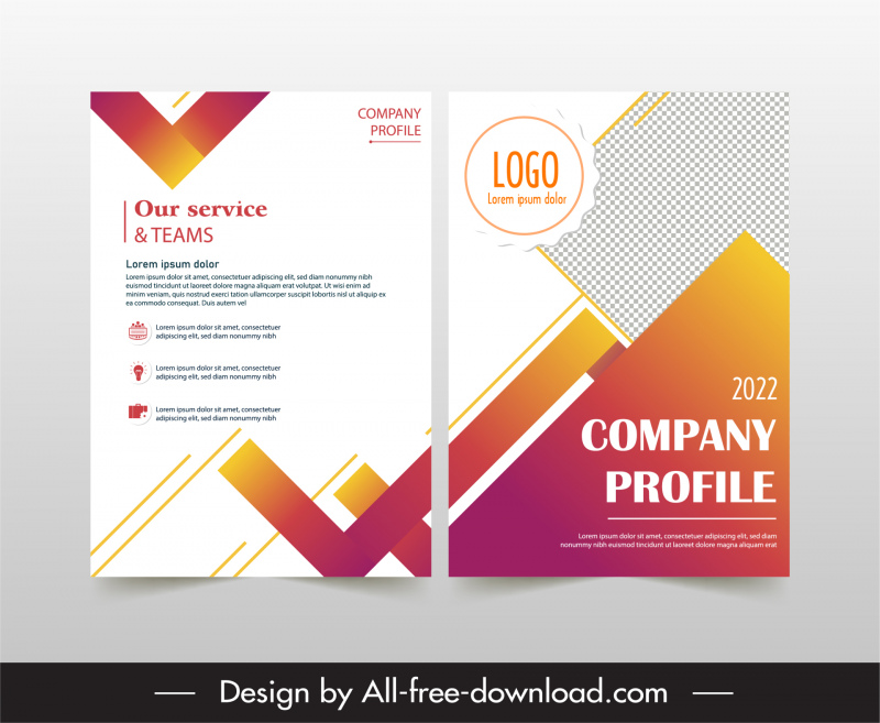 company profile cover template elegant geometric decor