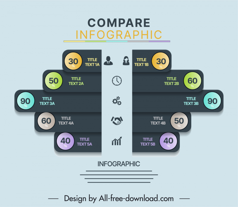 compare infographic template elegant flat dark modern 