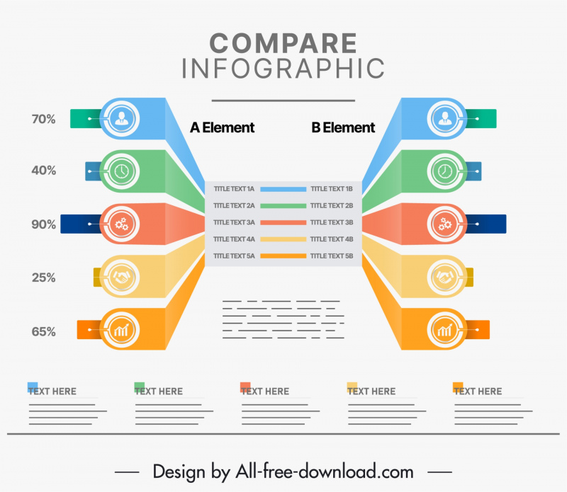 compare infographic template symmetric 3d