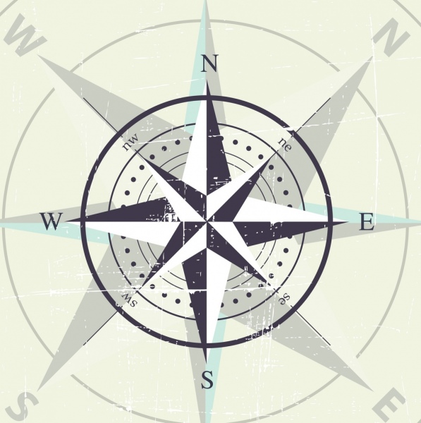 compass background classical arrow circle decor vignette design