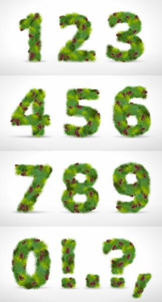 composed of pine numbers vector