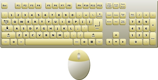 Computer Keyboard And Mouse clip art