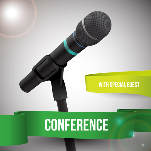 conference microphones business template vector