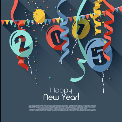confetti with balloon15 new year background vector