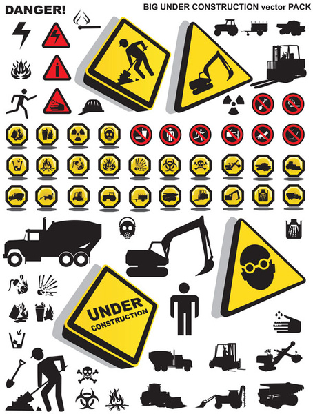 construction safety icons vector