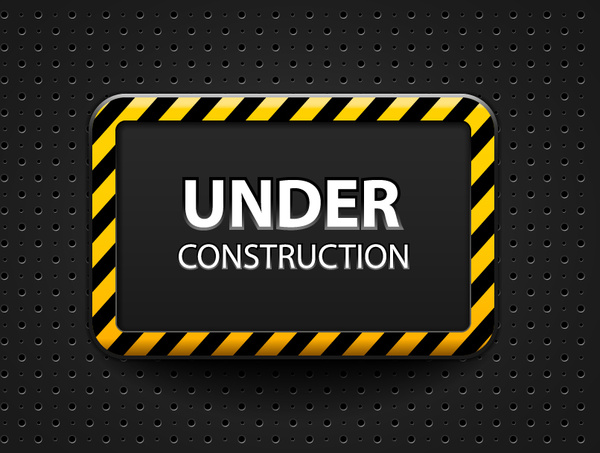 construction warning sign vectors background