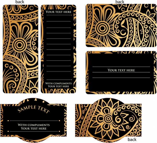 card templates elegant dark tribal decor