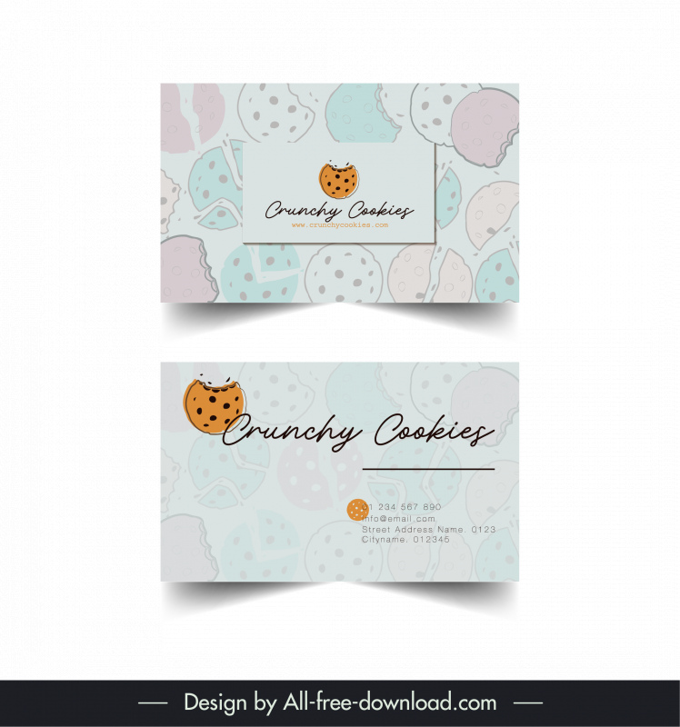 cookies business card template retro handdrawn design 