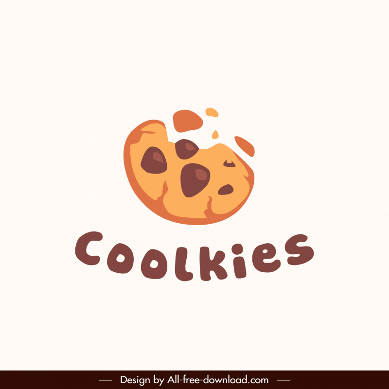 cookies logo template flat retro sketch