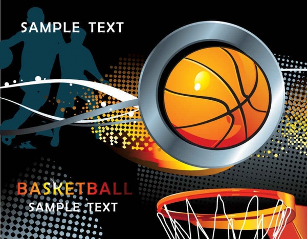 Cool basketball element vector background
