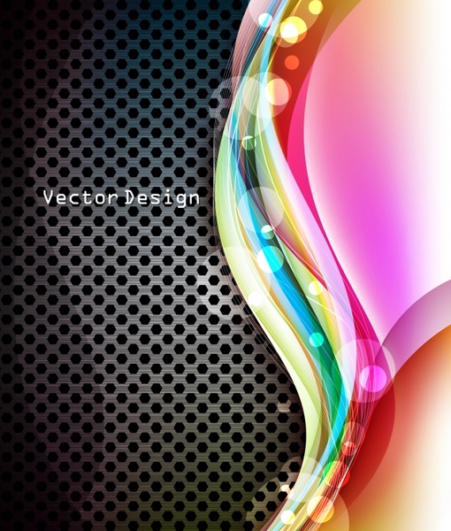 decorative background template sparkling colorful swirled design