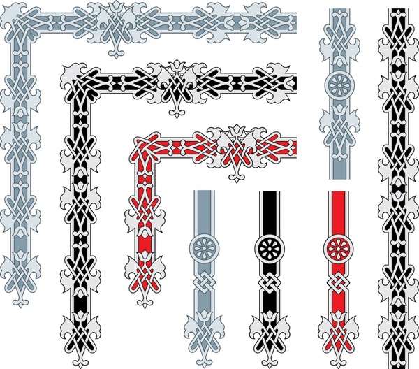 border decorative templates formal european symmetric decor 