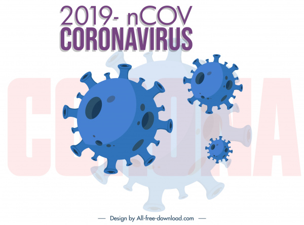 corona virus poster bacteria icons sketch 