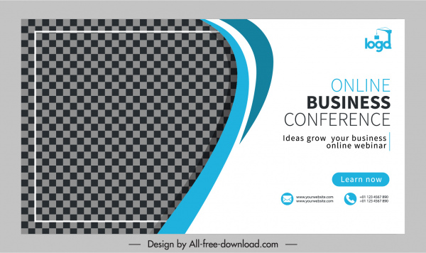 corporate advertising poster elegant contrast checkered curves decor