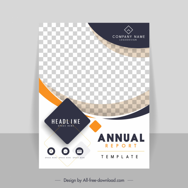 corporate annual report template bright modern checkered decor