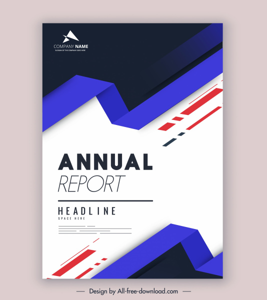 corporate annual report template elegant modern 3d design