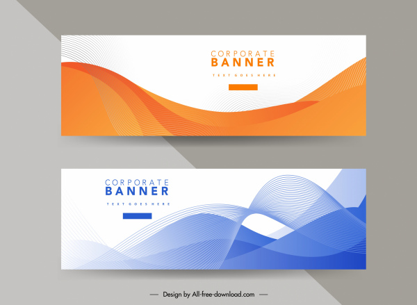 corporate banner template bright modern dynamic curves decor
