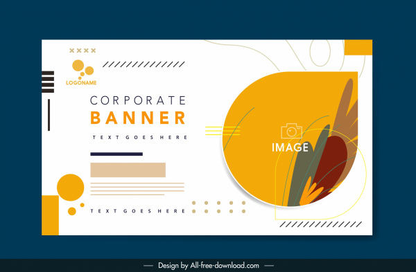 corporate banner template elegant flat bright decor