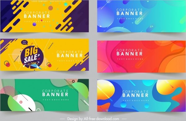 corporate banner templates colorful modern abstract decor