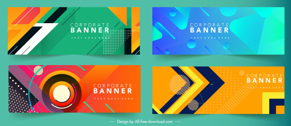 corporate banner templates colorful modern abstract design