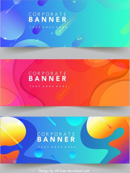 corporate banner templates contemporary colorful decor abstract theme