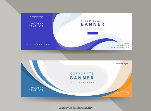 corporate banner templates elegant bright curves decor
