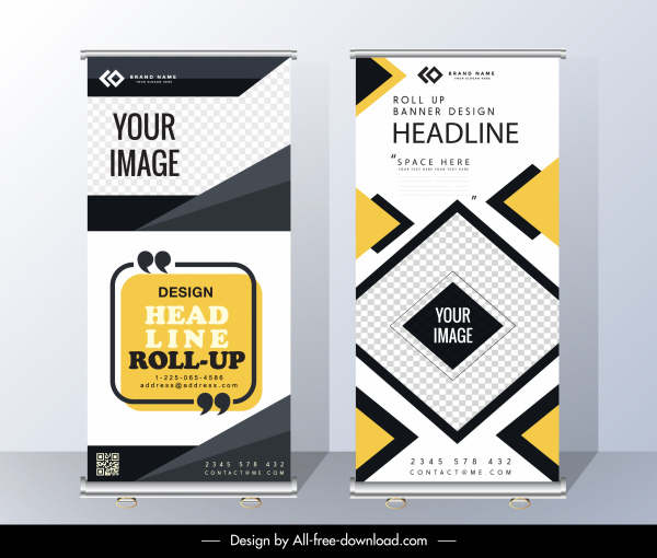 corporate banner templates vertical design modern abstract geometry 
