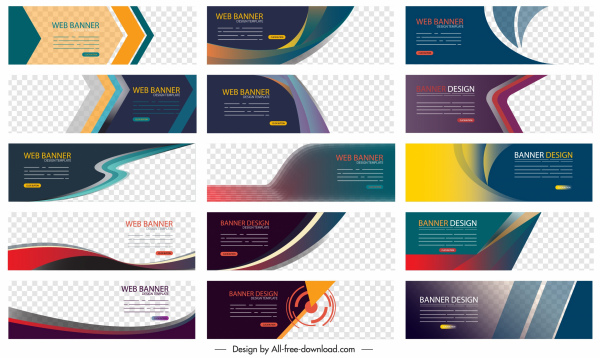 corporate banners collection modern dynamic multicolored decor