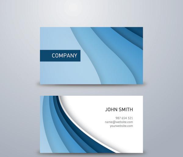 corporate blue business card vector graphic