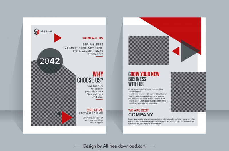 corporate brochure template modern geometric checkered design