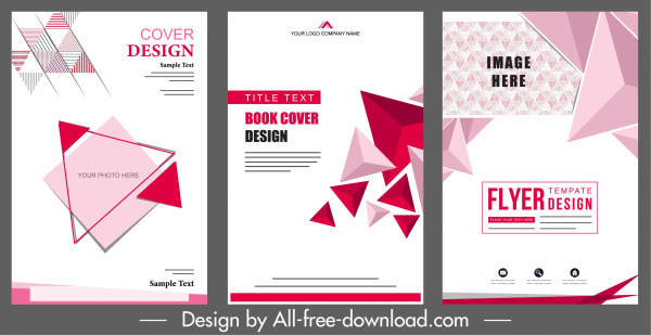 corporate brochure templates pink modern 3d geometric decor