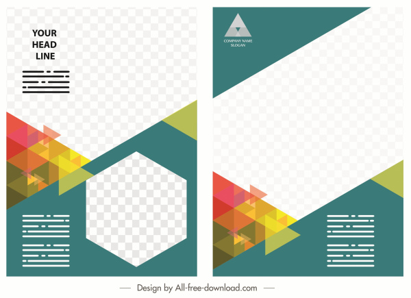 corporate flyer brochure template modern colorful checkered decor