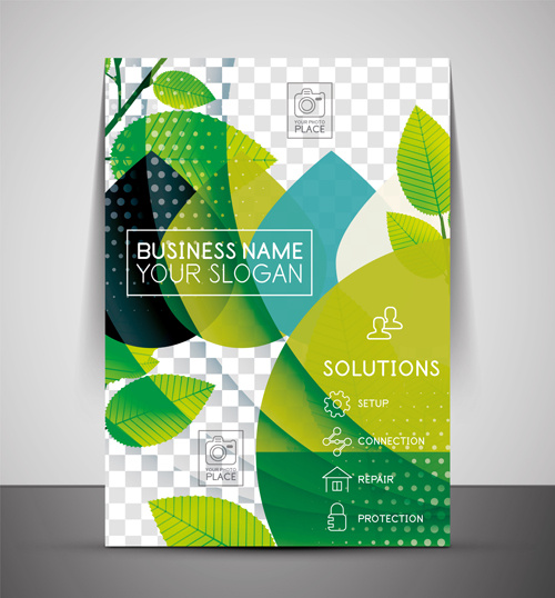 corporate flyer cover set vector illustration