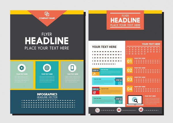 corporate flyer design with colorful infographic style