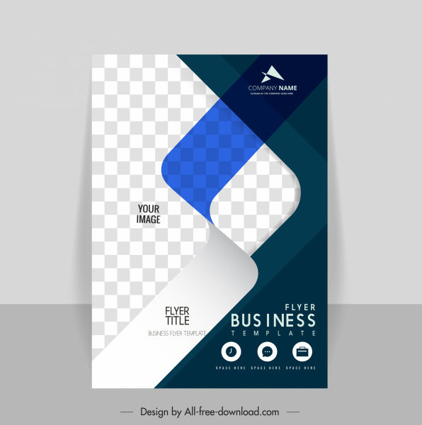 corporate flyer template elegant contrast checkered 3d effect