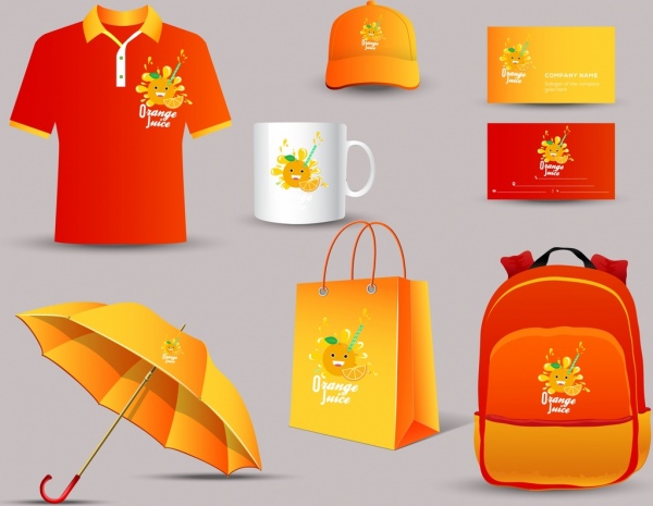 corporate identity collection orange juice decoration