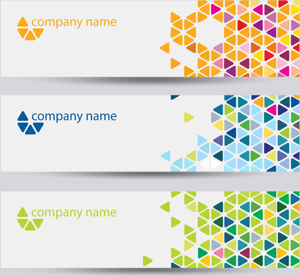 corporate identity horizontal banner sets with colorful background