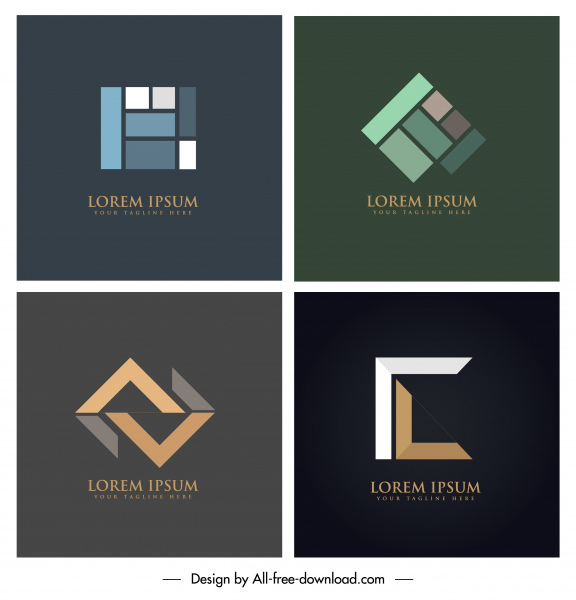 corporate logotypes abstract flat geometric design
