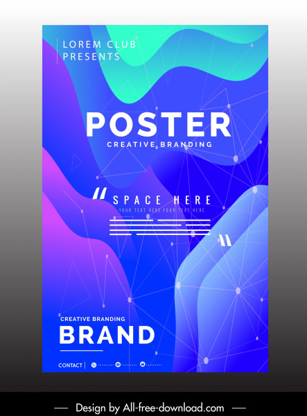 corporate poster template modern colorful dynamic technology decor