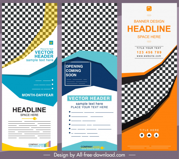 corporate posters templates colorful modern vertical shape