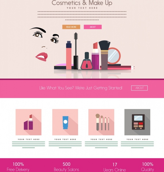 cosmetic branding advertisement webpage design style
