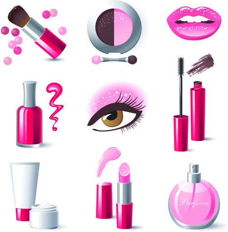 cosmetics and make up elements vector 