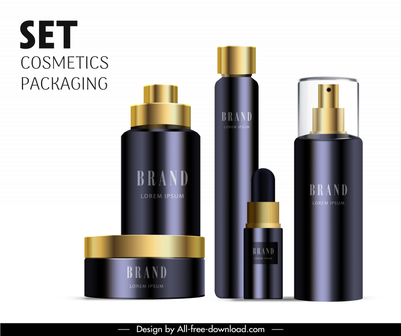 cosmetics bottle packaging template luxury modern realistic