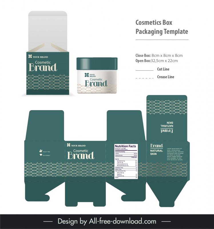 cosmetics box packaging template elegant modern seamless mesh decor 