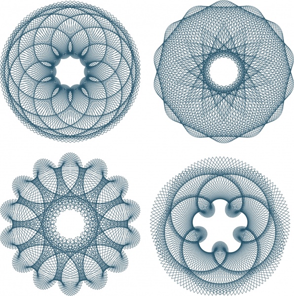kaleidoscope decor elements dynamic seamless symmetric circles