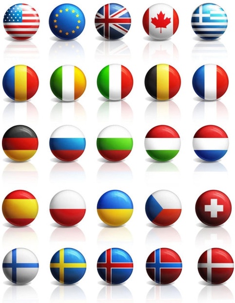 countries flag icon psd layered