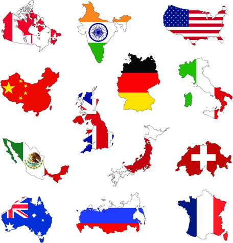 Download Countries flags and map design vector Free vector in ...