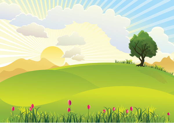 Country side landscape Free vector in Adobe Illustrator ai ...