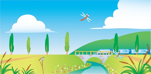 countryside landscape vector