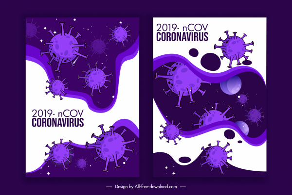 covid 19 posters viruses sketch dark violet decor